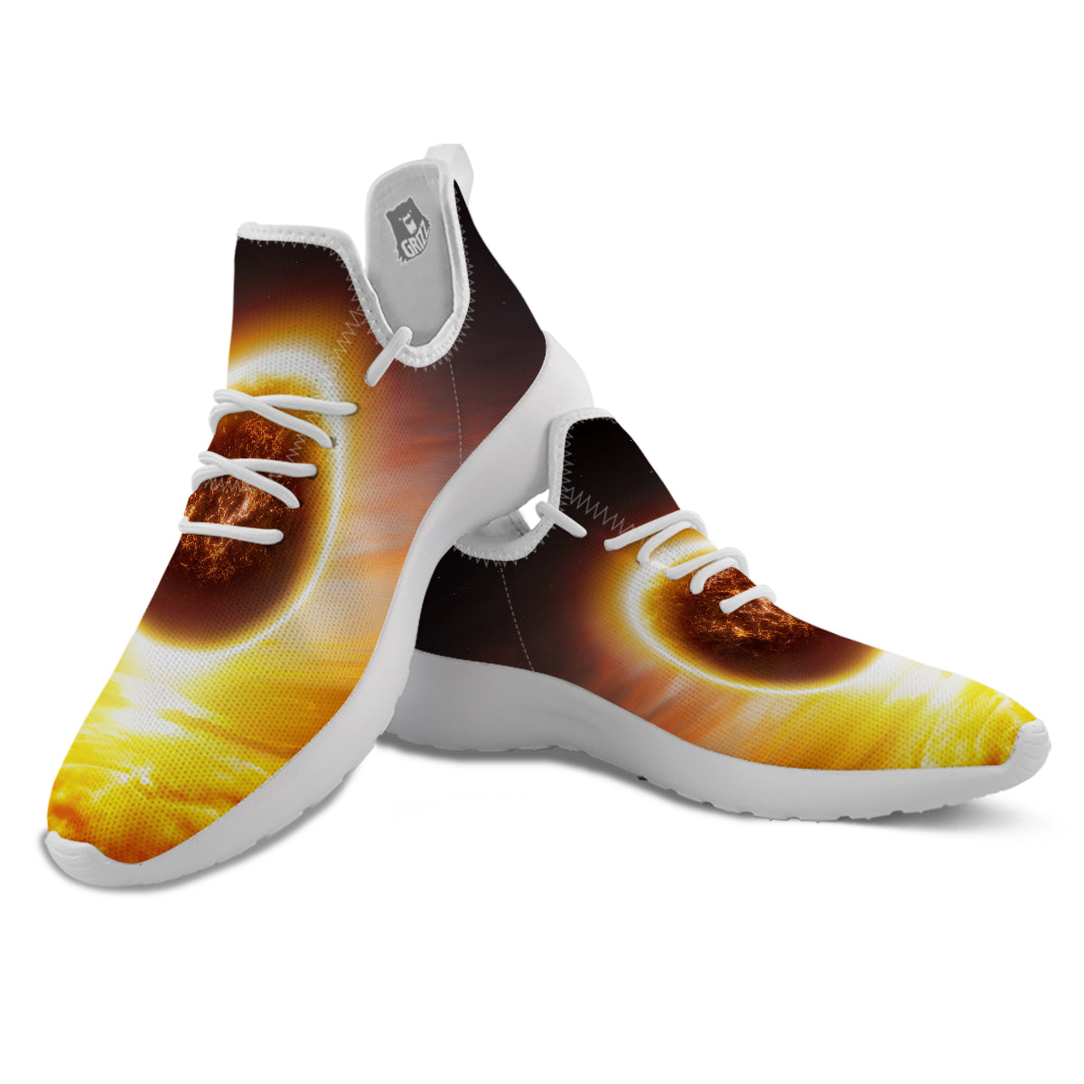 End Of The Planet Apocalyptic Print White Athletic Shoes-grizzshop