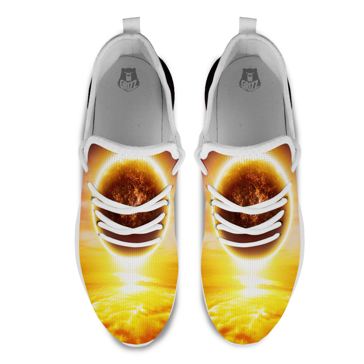 End Of The Planet Apocalyptic Print White Athletic Shoes-grizzshop