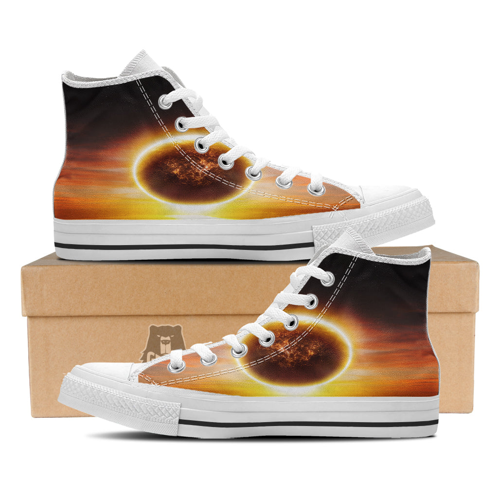 End Of The Planet Apocalyptic Print White High Top Shoes-grizzshop