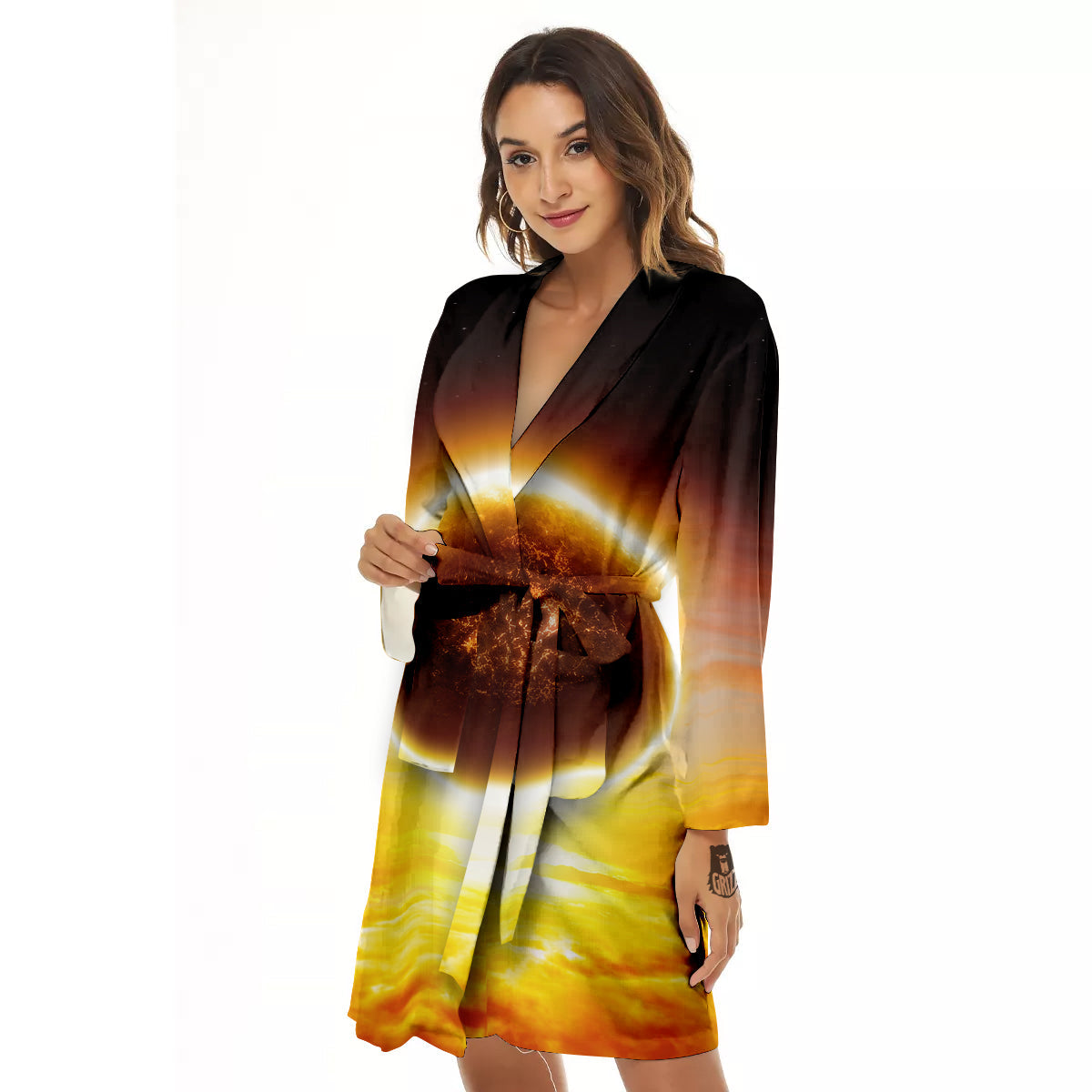 End Of The Planet Apocalyptic Print Women's Robe-grizzshop