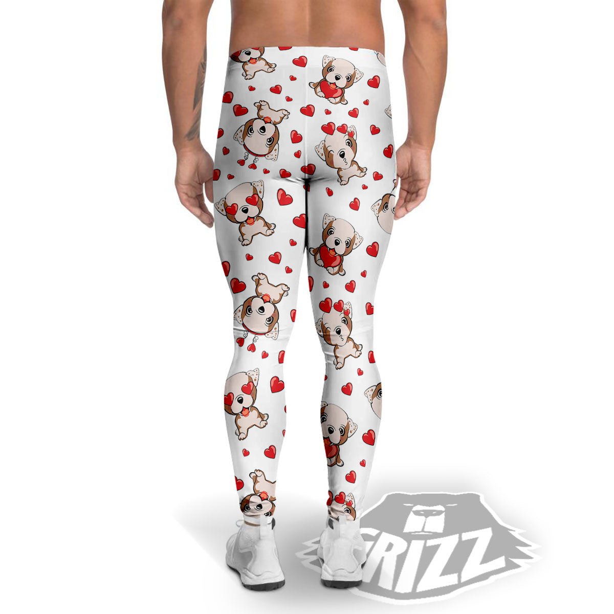English Bulldog Lovely Print Pattern Men's Leggings-grizzshop