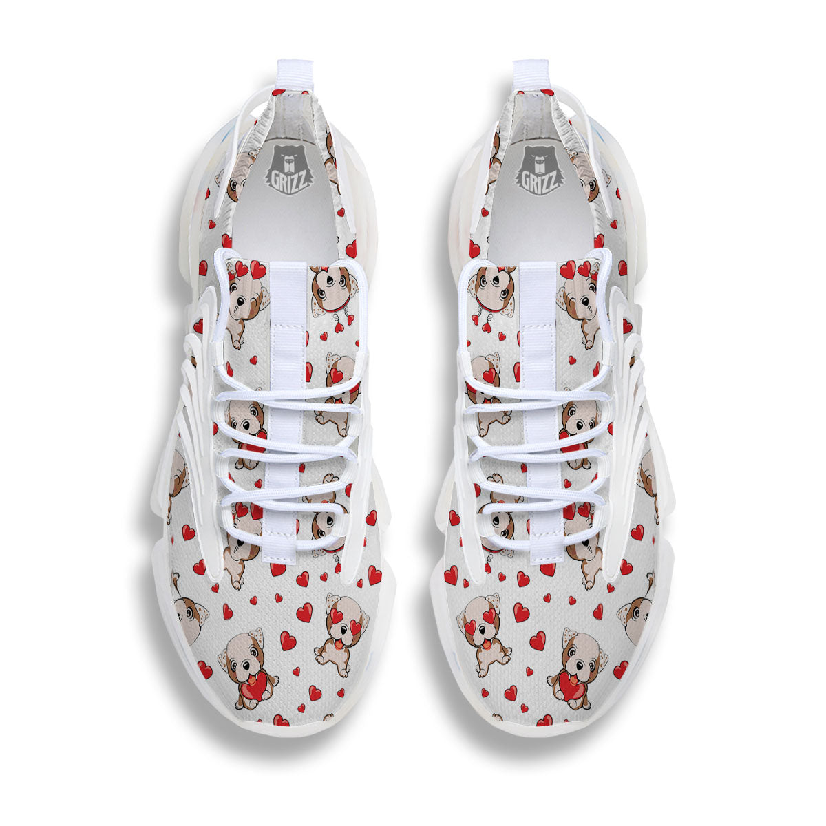 English Bulldog Lovely Print Pattern White Gym Shoes-grizzshop