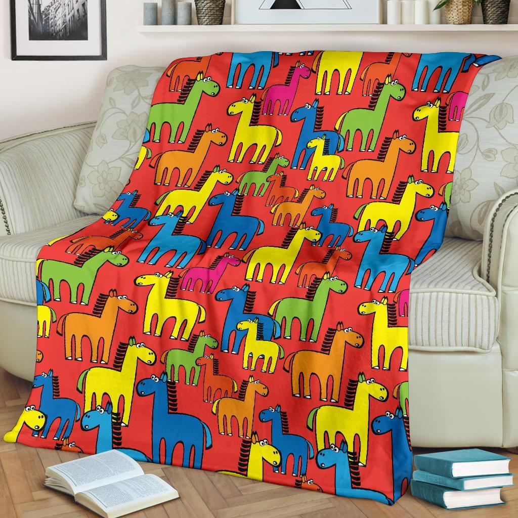 Equestrian Colorful Pattern Print Blanket-grizzshop