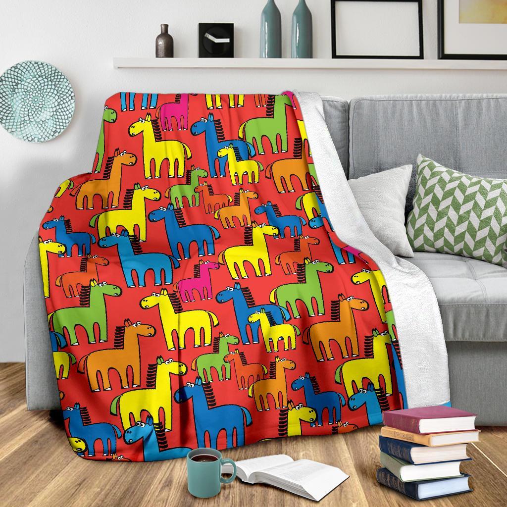 Equestrian Colorful Pattern Print Blanket-grizzshop