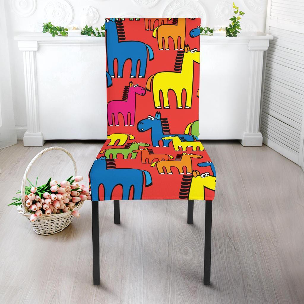 Equestrian Colorful Pattern Print Chair Cover-grizzshop