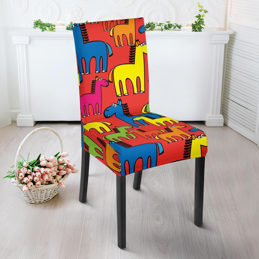 Equestrian Colorful Pattern Print Chair Cover-grizzshop