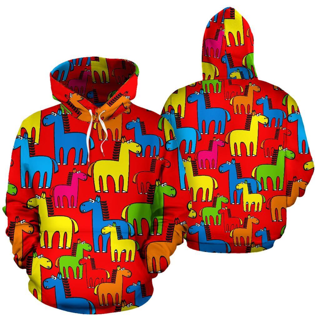 Equestrian Colorful Pattern Print Men Women Pullover Hoodie-grizzshop