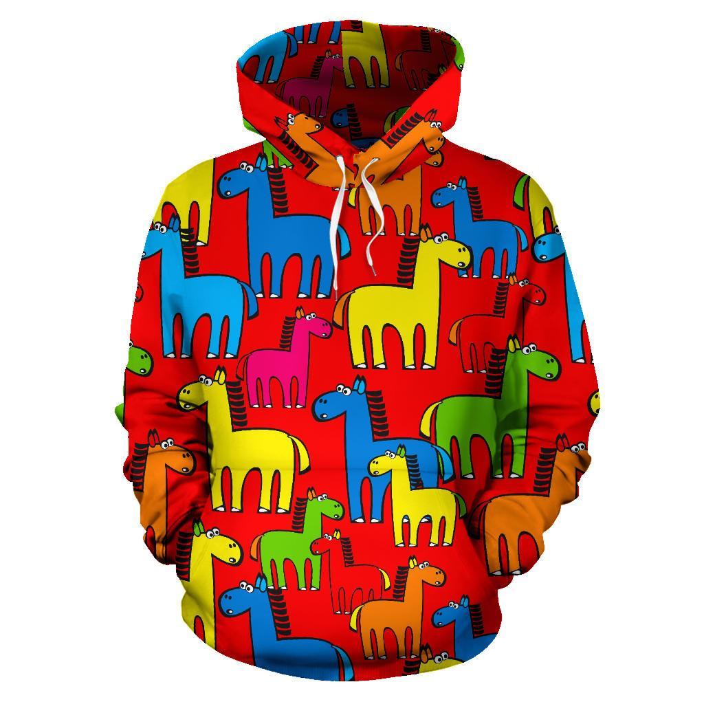 Equestrian Colorful Pattern Print Men Women Pullover Hoodie-grizzshop
