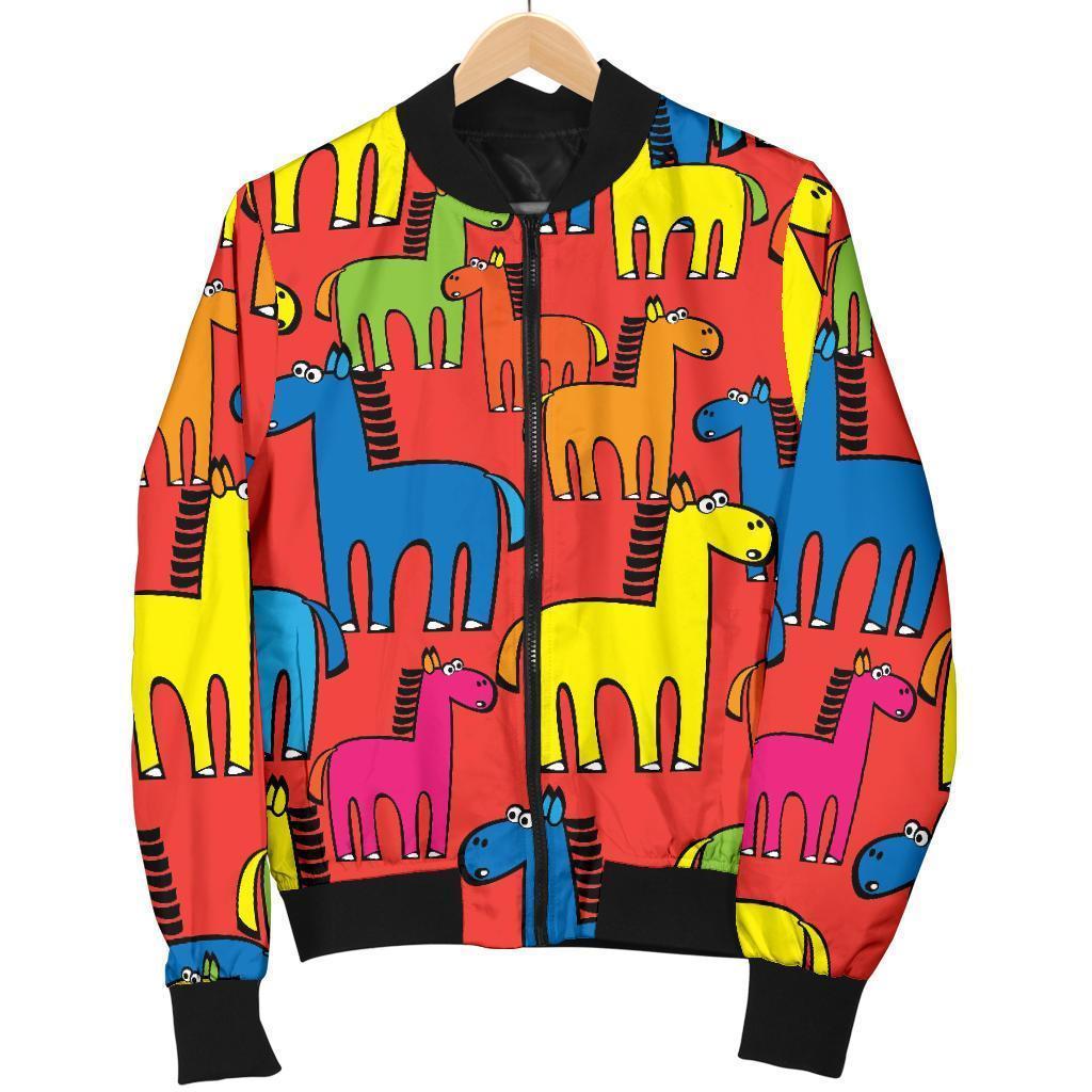 Equestrian Colorful Pattern Print Men's Bomber Jacket-grizzshop