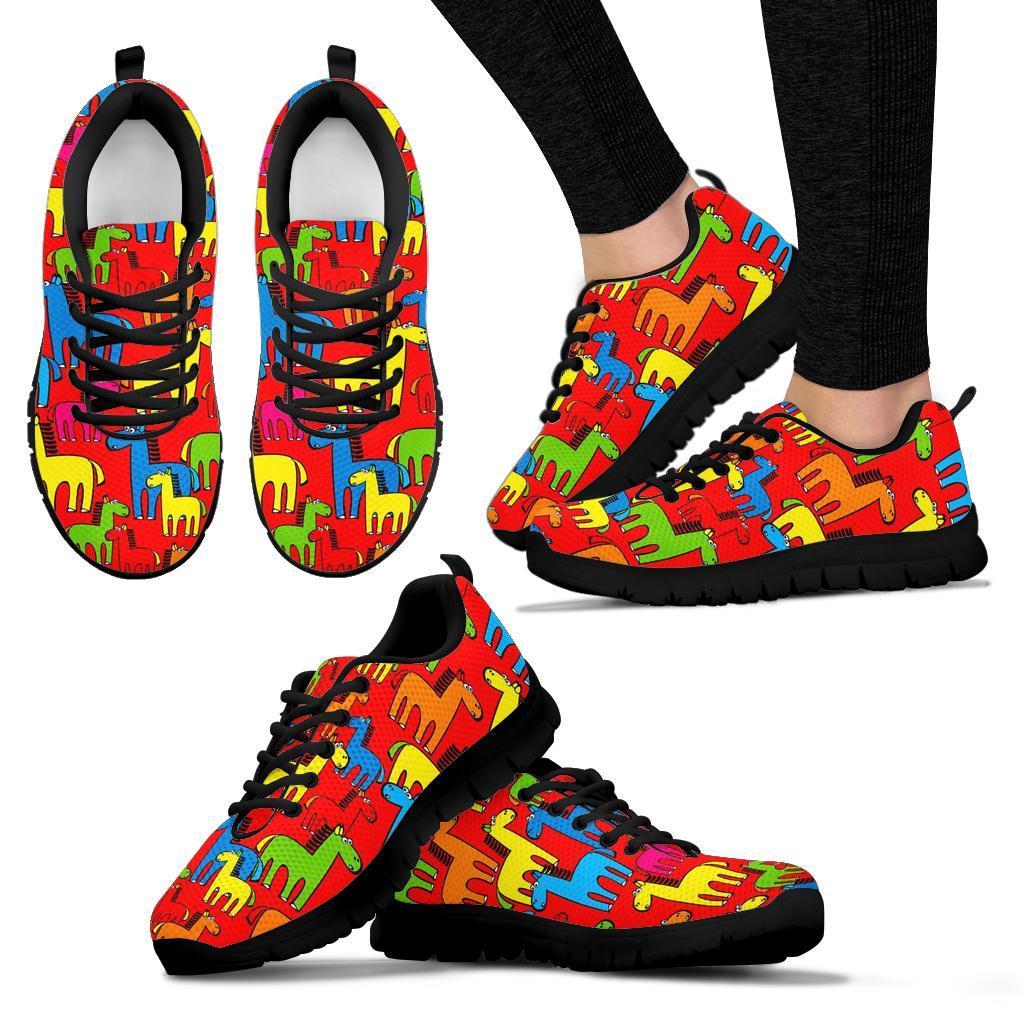 Equestrian Colorful Pattern Print Sneaker Shoes For Men Women-grizzshop