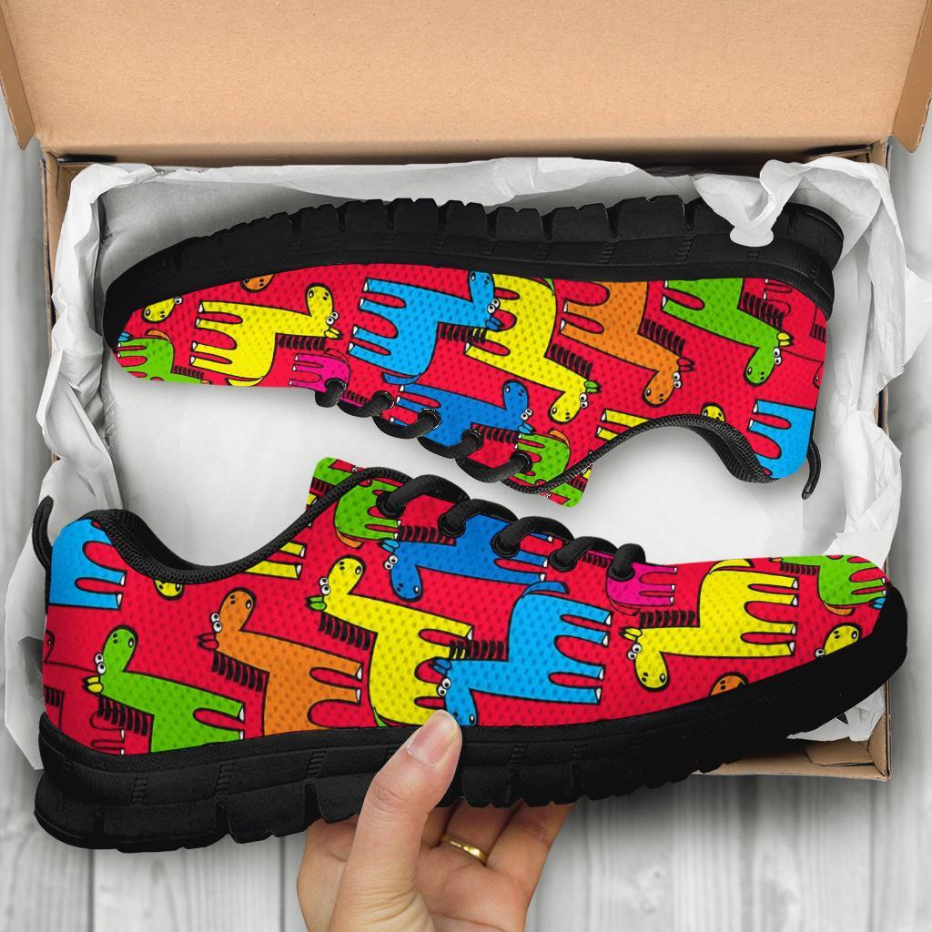 Equestrian Colorful Pattern Print Sneaker Shoes For Men Women-grizzshop