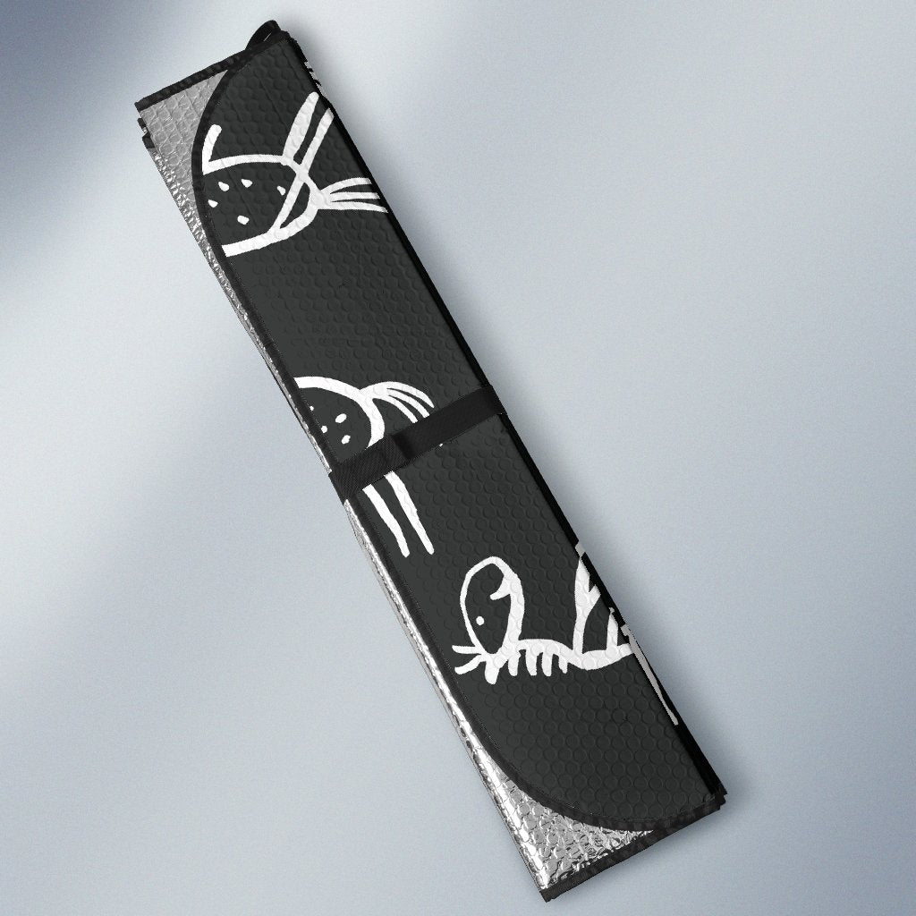Equestrian Drawn Pattern Print Car Sun Shade-grizzshop