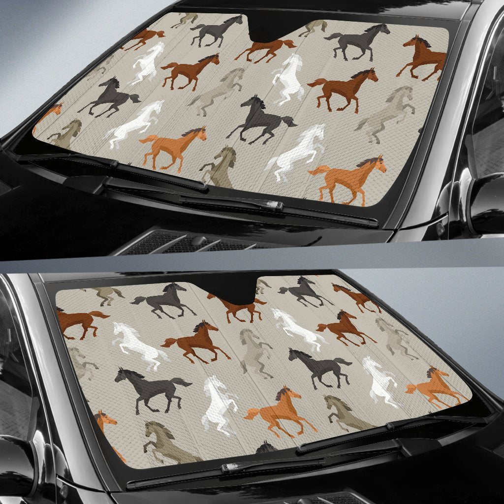Equestrian Pattern Print Car Sun Shade-grizzshop