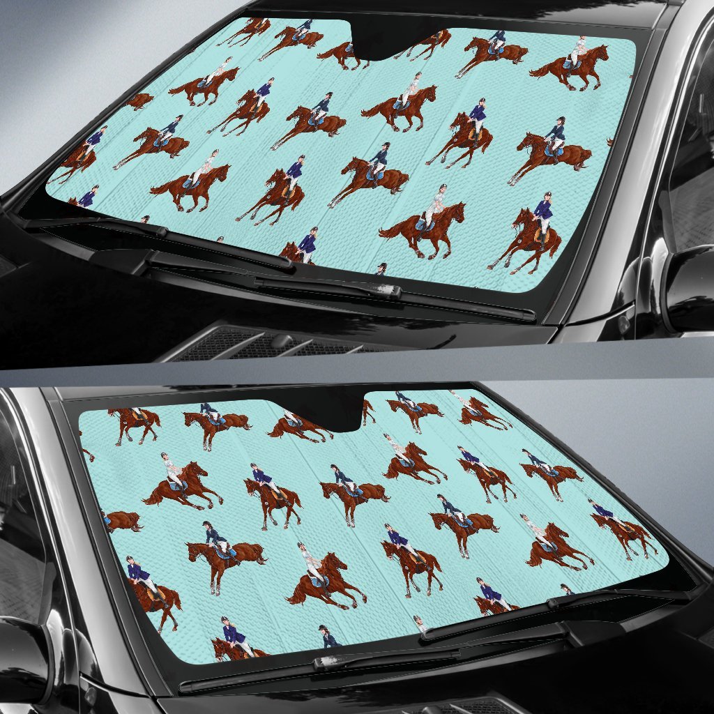 Equestrian Print Pattern Car Sun Shade-grizzshop