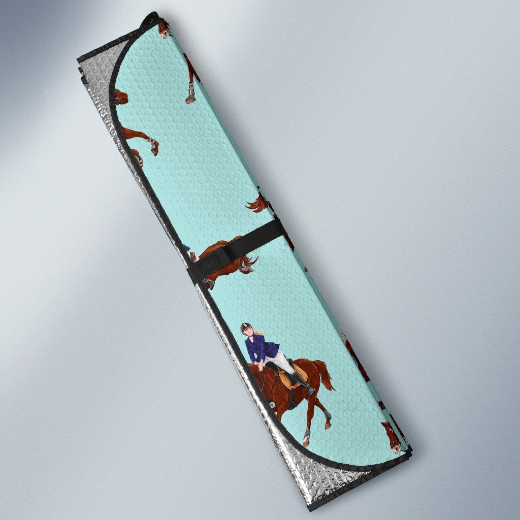 Equestrian Print Pattern Car Sun Shade-grizzshop