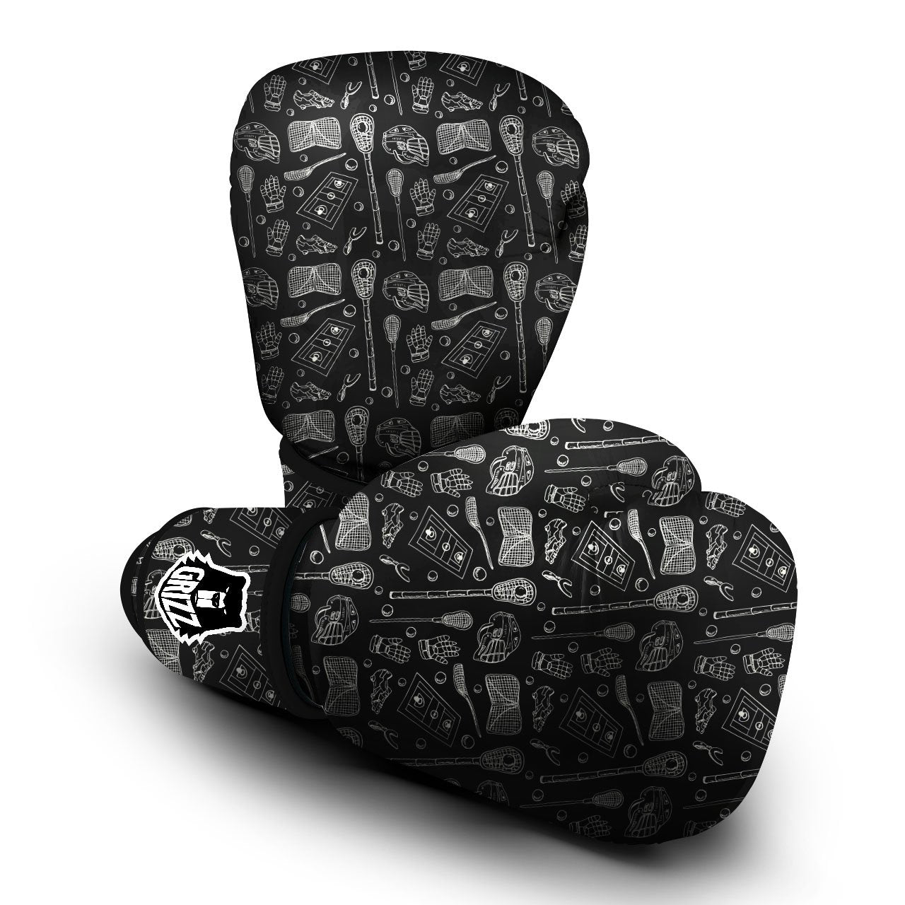 Equipment Lacrosse Print Pattern Boxing Gloves-grizzshop