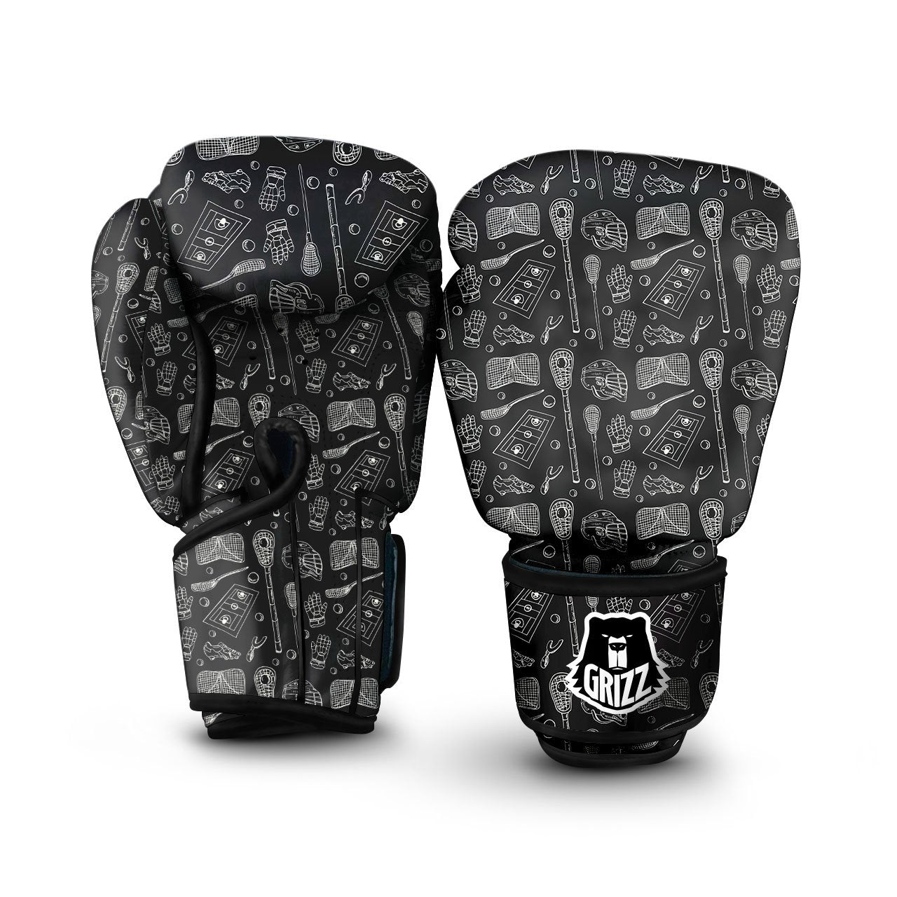 Equipment Lacrosse Print Pattern Boxing Gloves-grizzshop