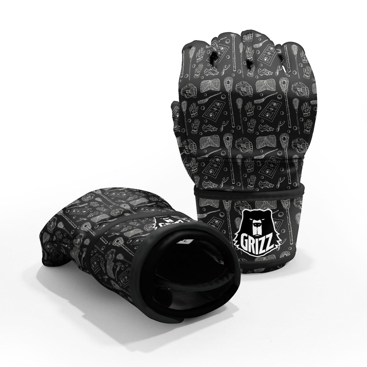 Equipment Lacrosse Print Pattern MMA Gloves-grizzshop