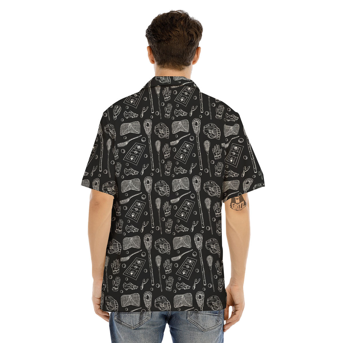 Equipment Lacrosse Print Pattern Men's Hawaiian Shirt-grizzshop