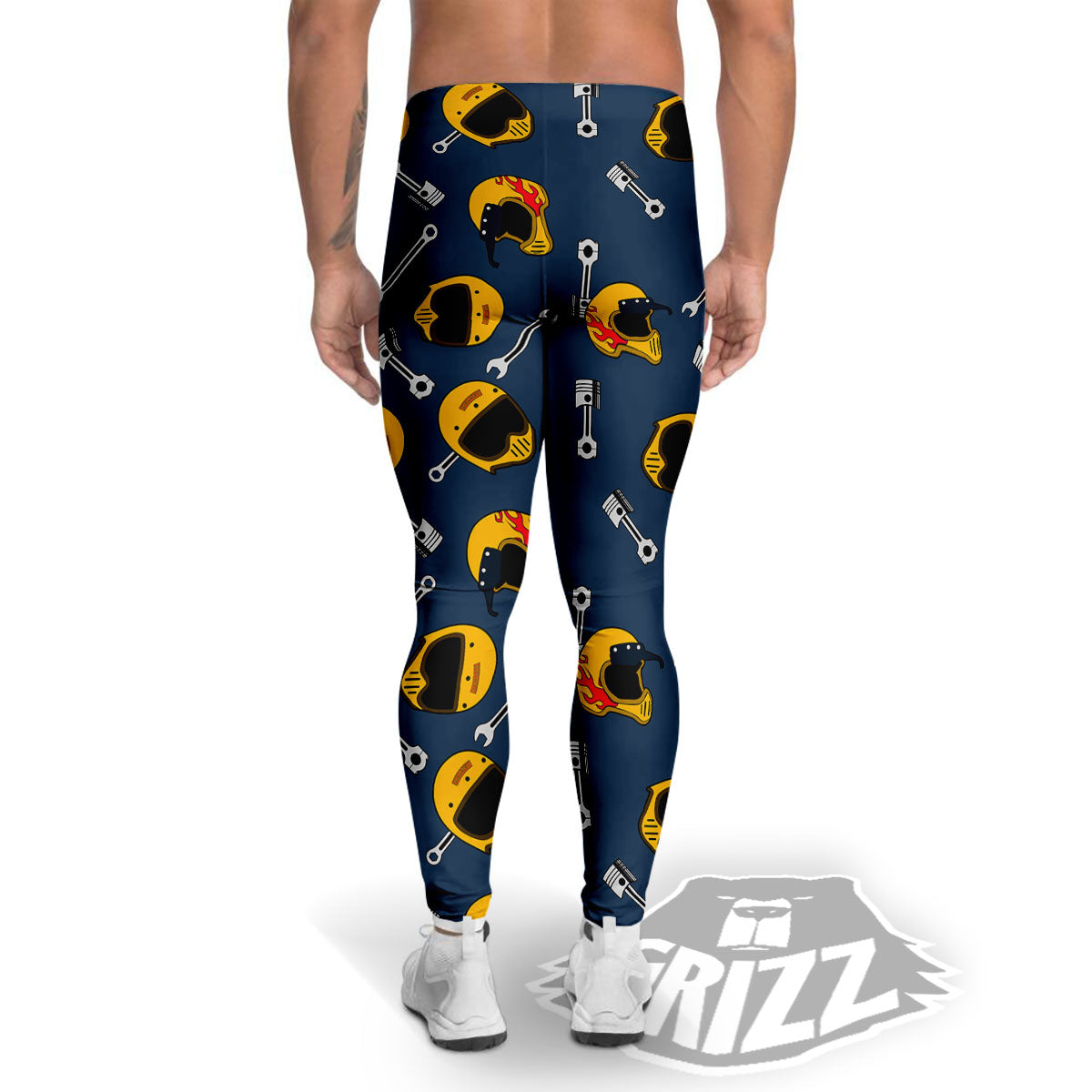 Equipment Motorcycle Print Pattern Men's Leggings-grizzshop