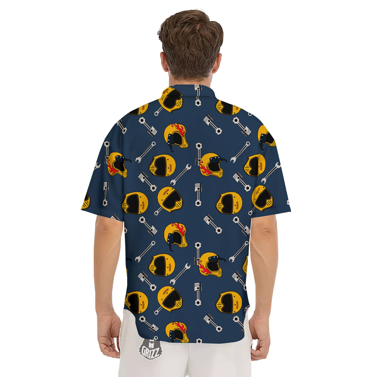 Equipment Motorcycle Print Pattern Men's Short Sleeve Shirts-grizzshop