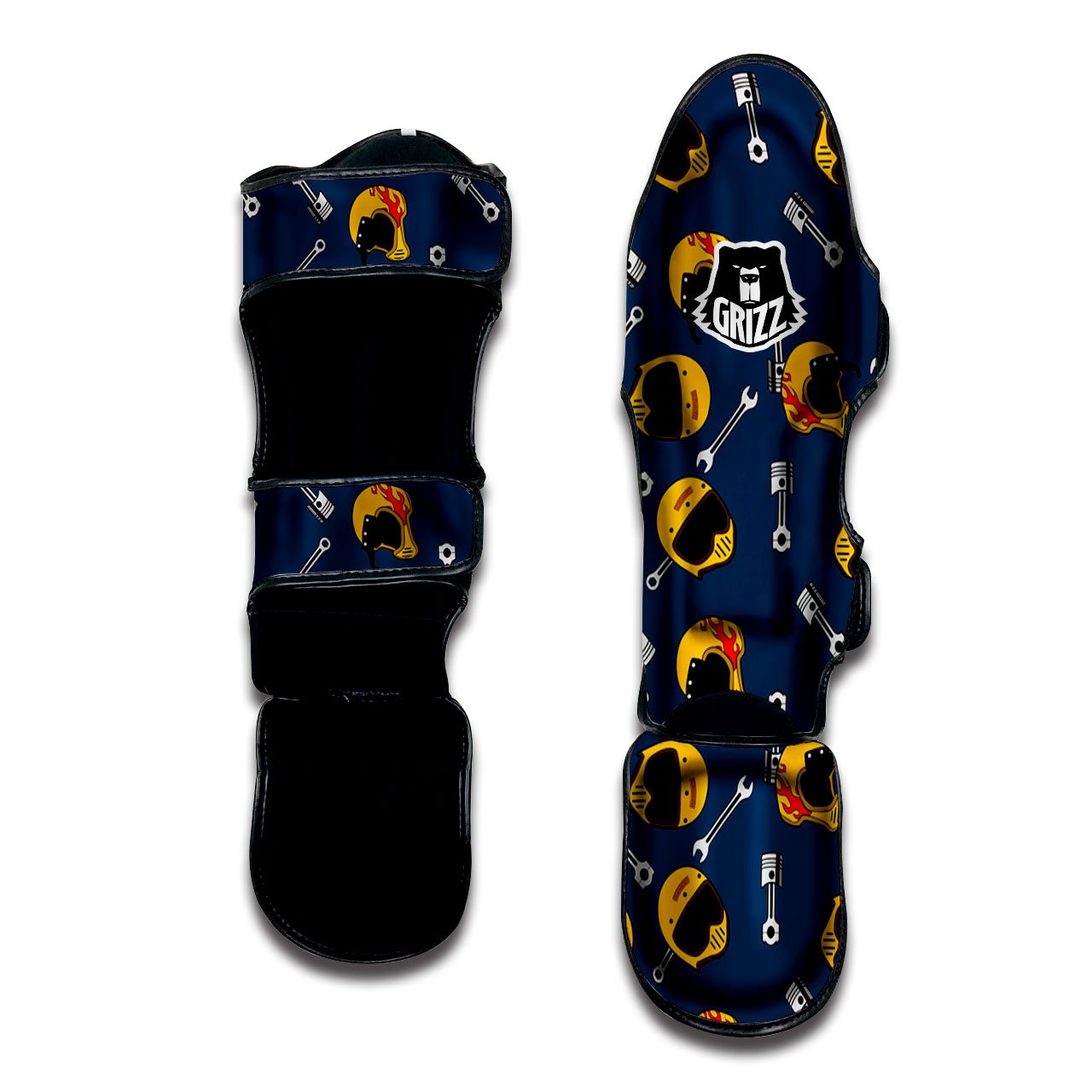 Equipment Motorcycle Print Pattern Muay Thai Shin Guards-grizzshop