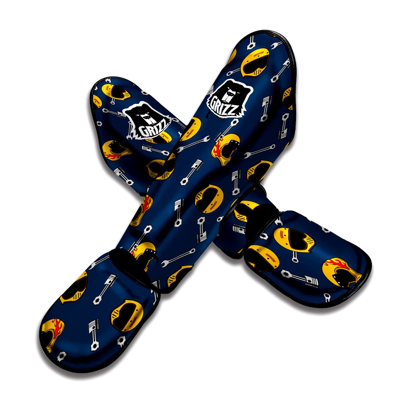 Equipment Motorcycle Print Pattern Muay Thai Shin Guards-grizzshop