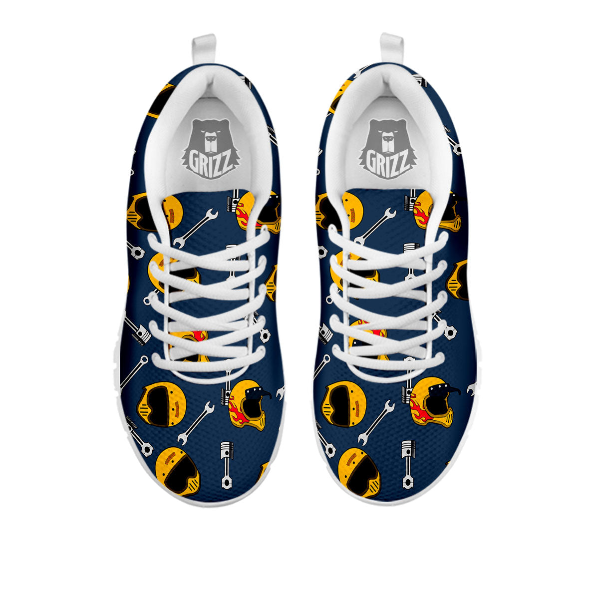 Equipment Motorcycle Print Pattern White Sneaker-grizzshop
