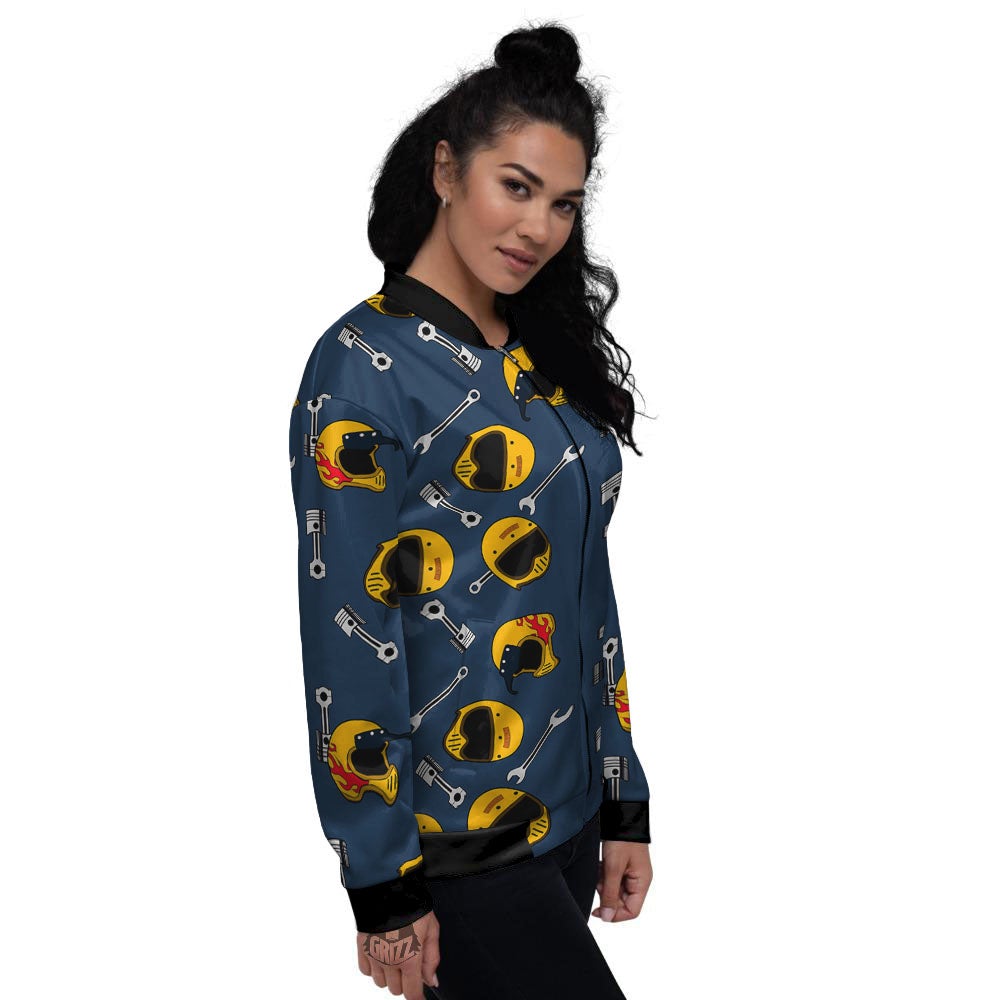 Equipment Motorcycle Print Pattern Women's Bomber Jacket-grizzshop