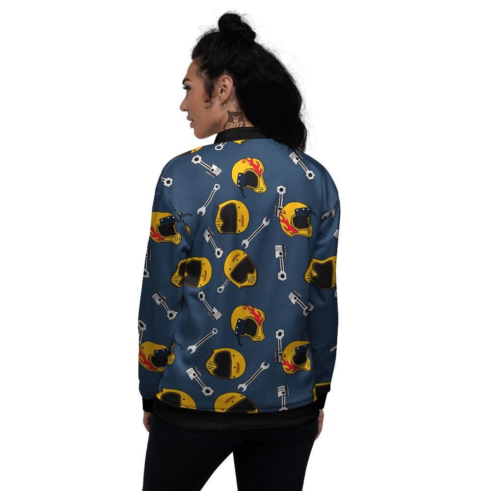 Equipment Motorcycle Print Pattern Women's Bomber Jacket-grizzshop