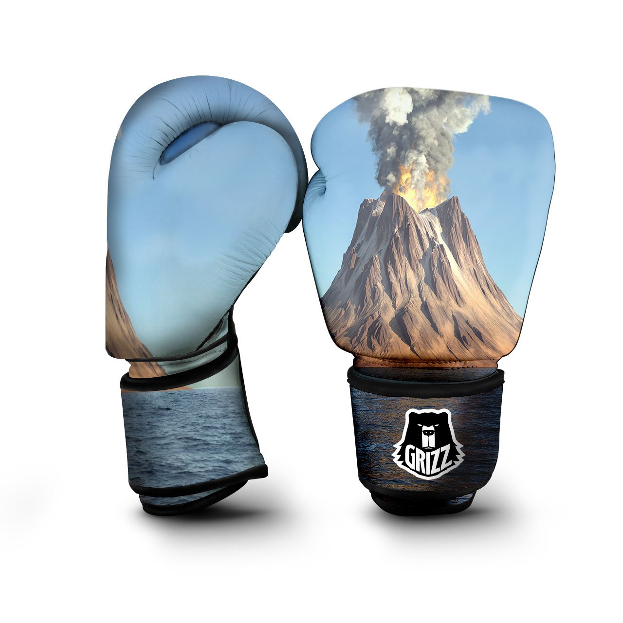 Eruption Volcano Print Boxing Gloves-grizzshop