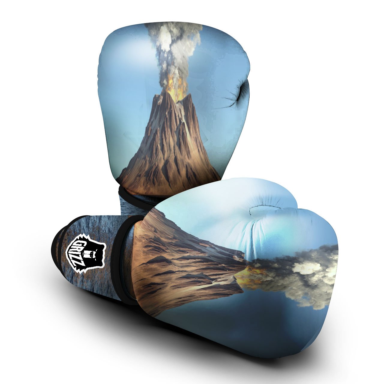 Eruption Volcano Print Boxing Gloves-grizzshop