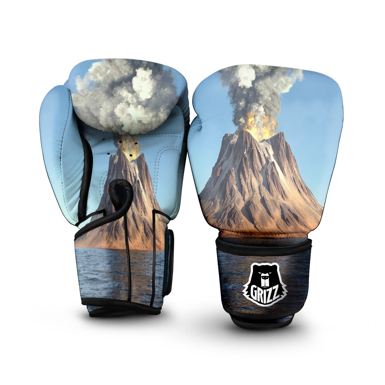 Eruption Volcano Print Boxing Gloves-grizzshop