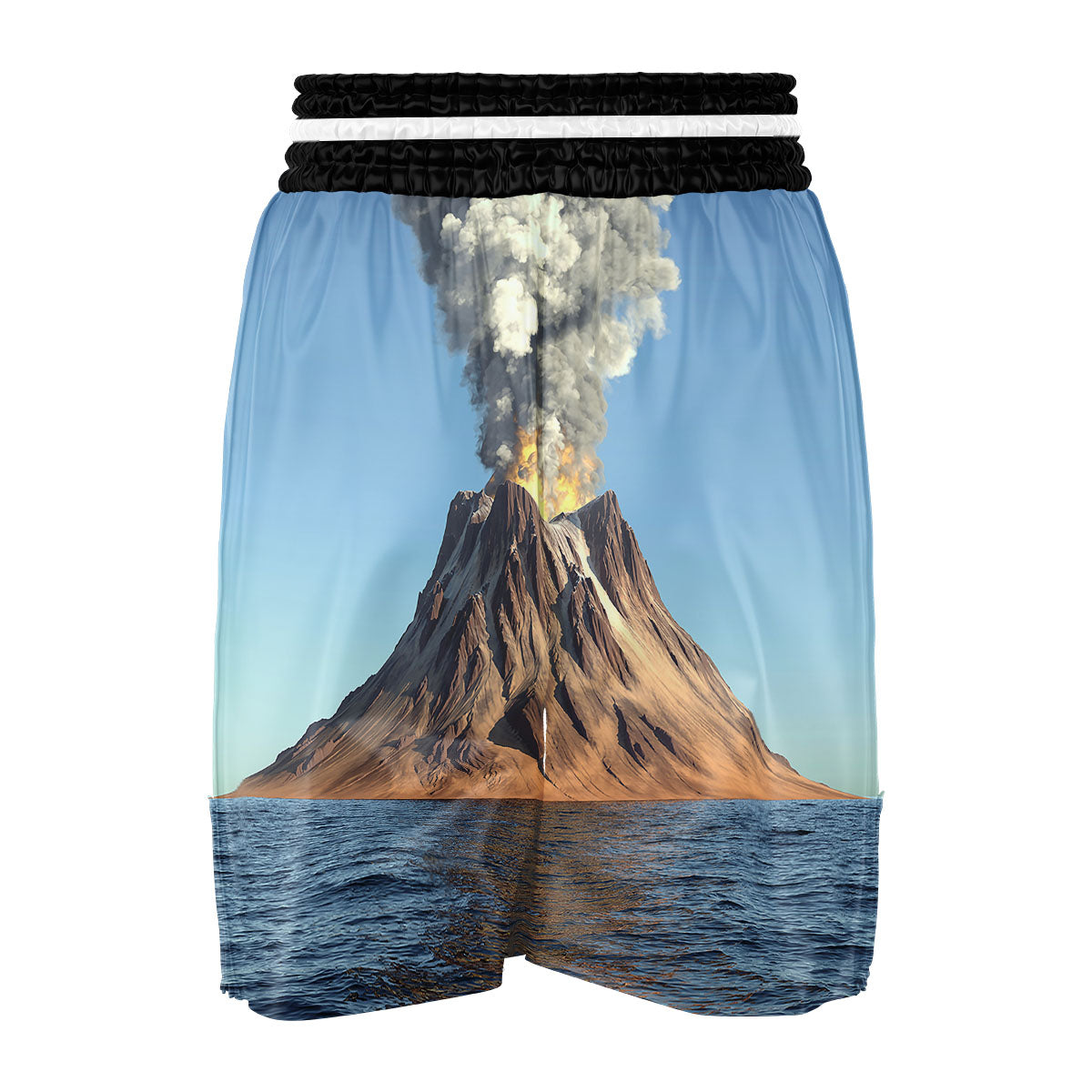 Eruption Volcano Print Boxing Shorts-grizzshop