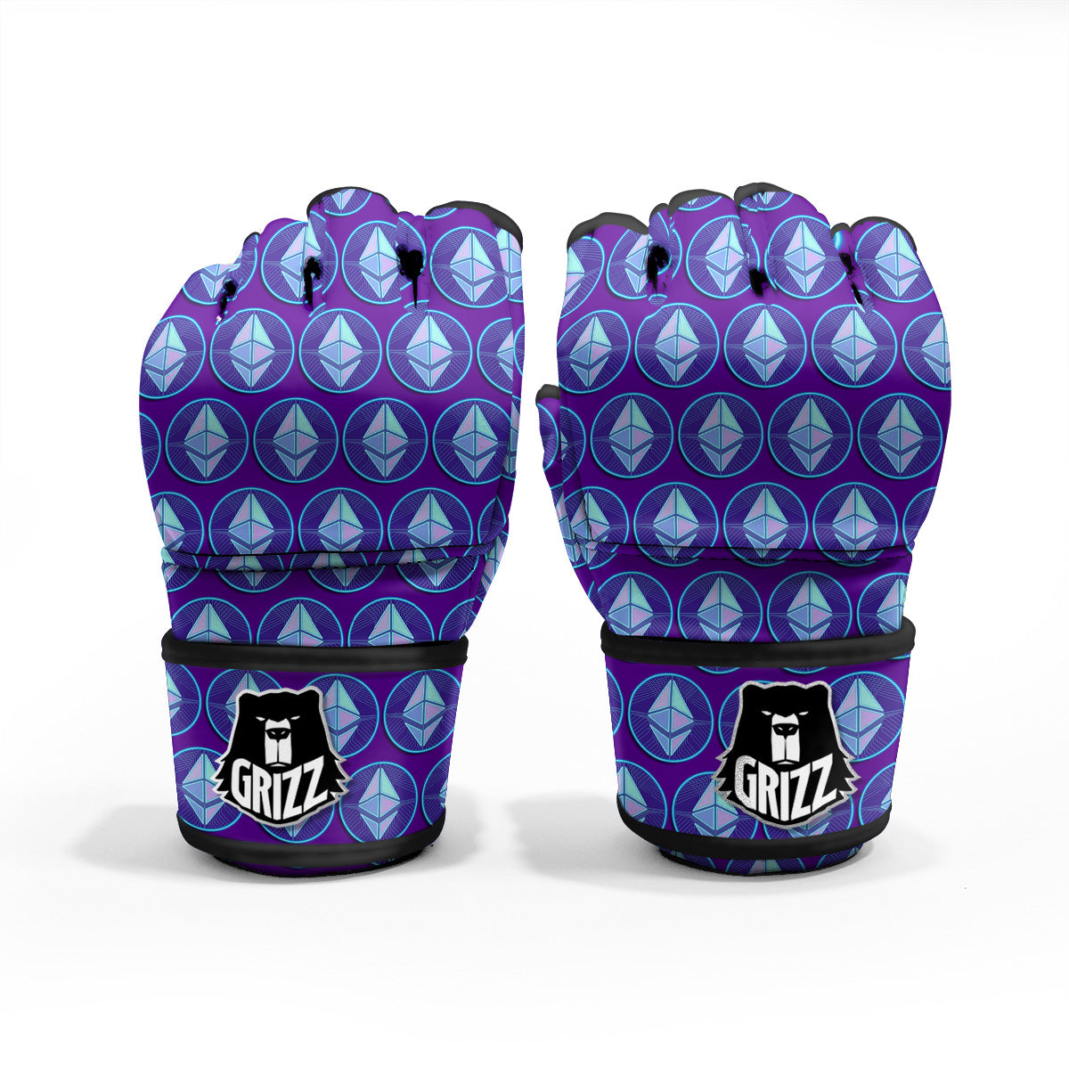Ethereum Cryptocurrency Print Pattern MMA Gloves-grizzshop