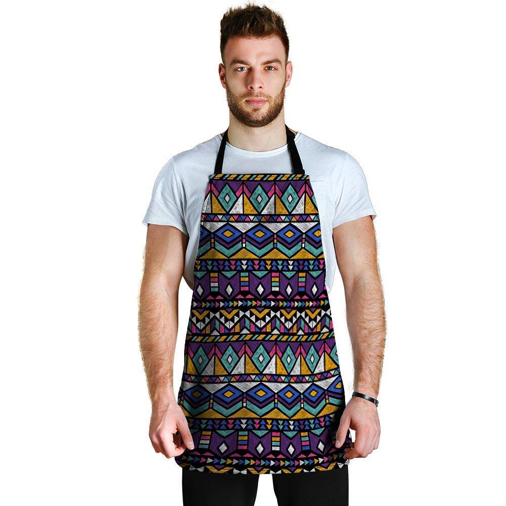 Ethic Aztec Geometric Art Print Men's Apron-grizzshop