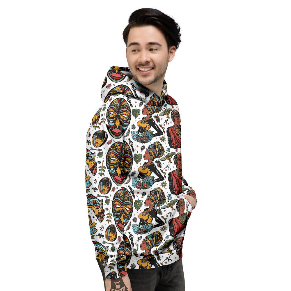 Ethnic Afro African Print Pattern Men's Hoodie-grizzshop