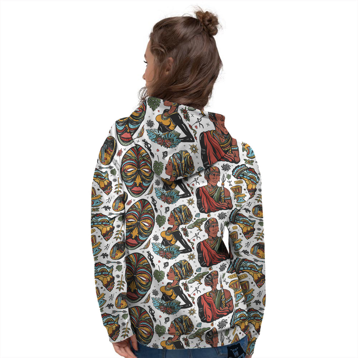 Ethnic Afro African Print Pattern Women's Hoodie-grizzshop