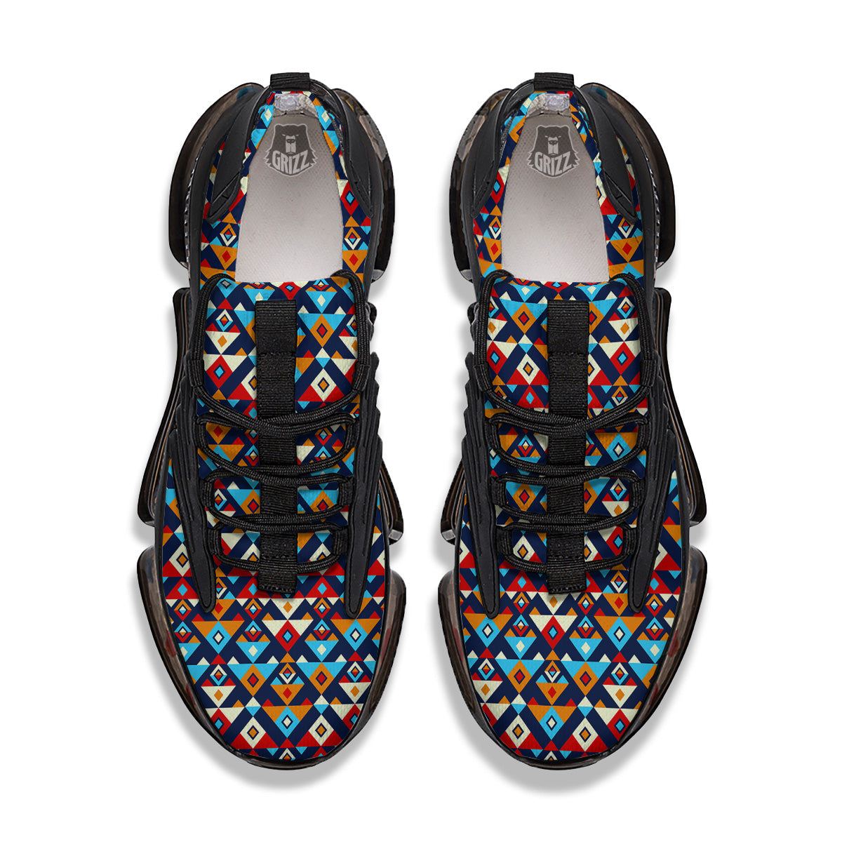 Ethnic Boho Colorful Print Pattern Black Gym Shoes-grizzshop