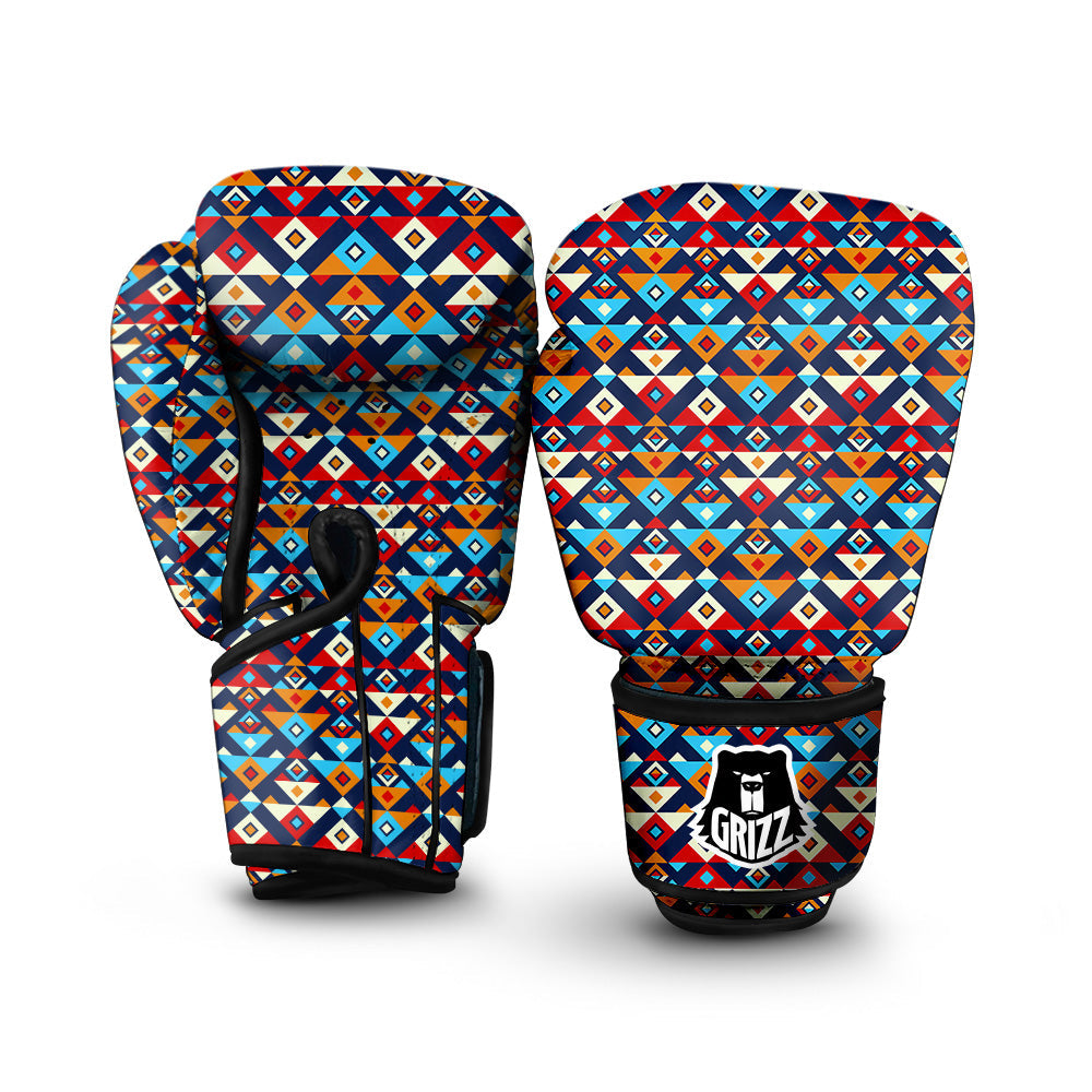 Ethnic Boho Colorful Print Pattern Boxing Gloves-grizzshop