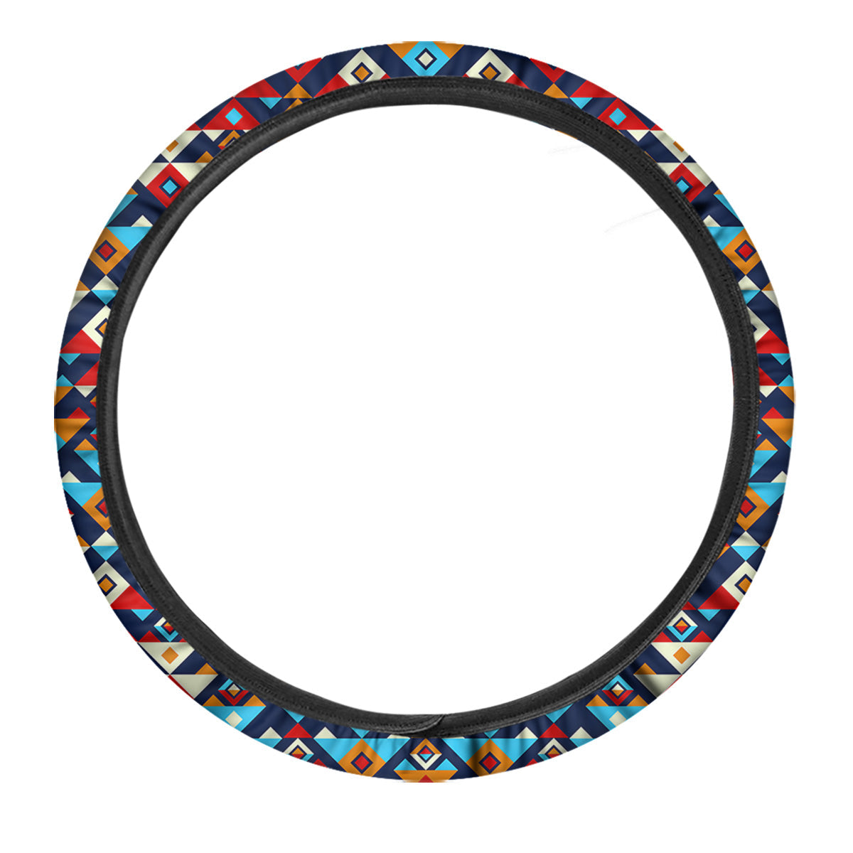 Ethnic Boho Colorful Print Pattern Car Steering Wheel Cover-grizzshop