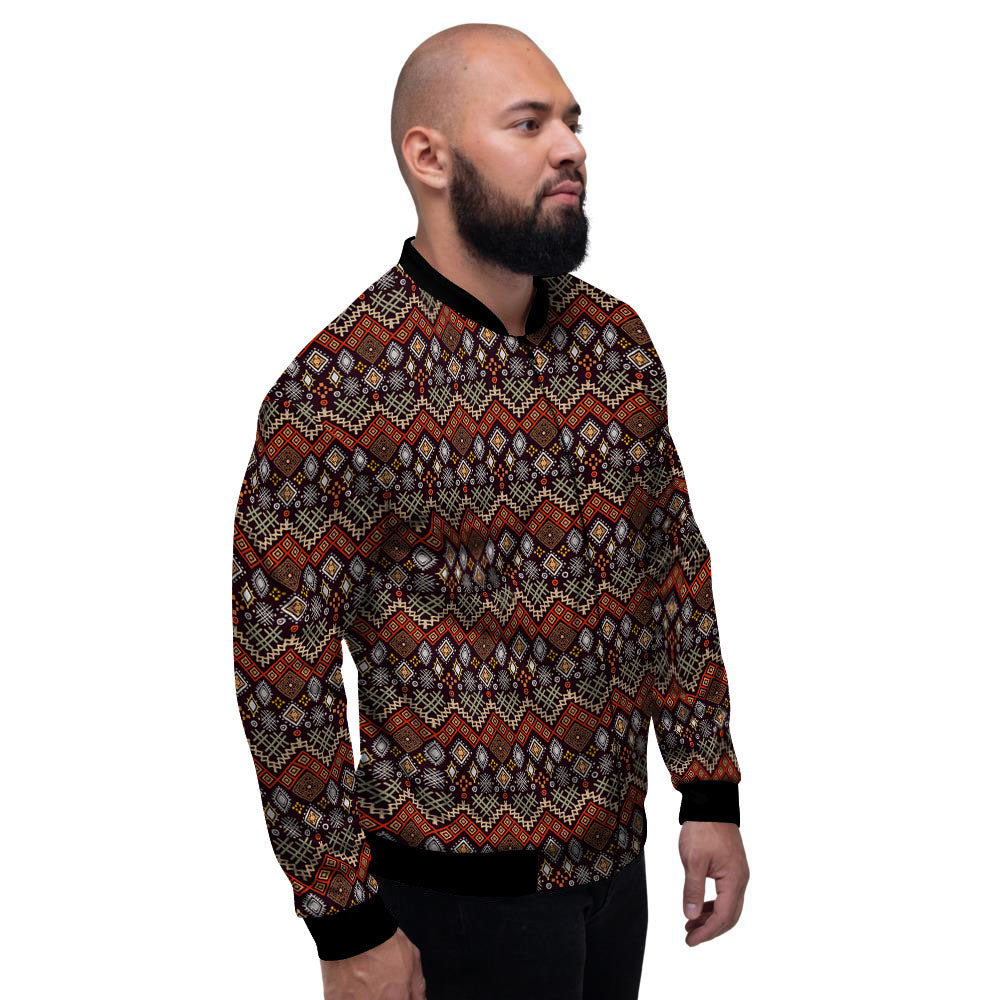 Ethnic Boho Print Pattern Men's Bomber Jacket-grizzshop