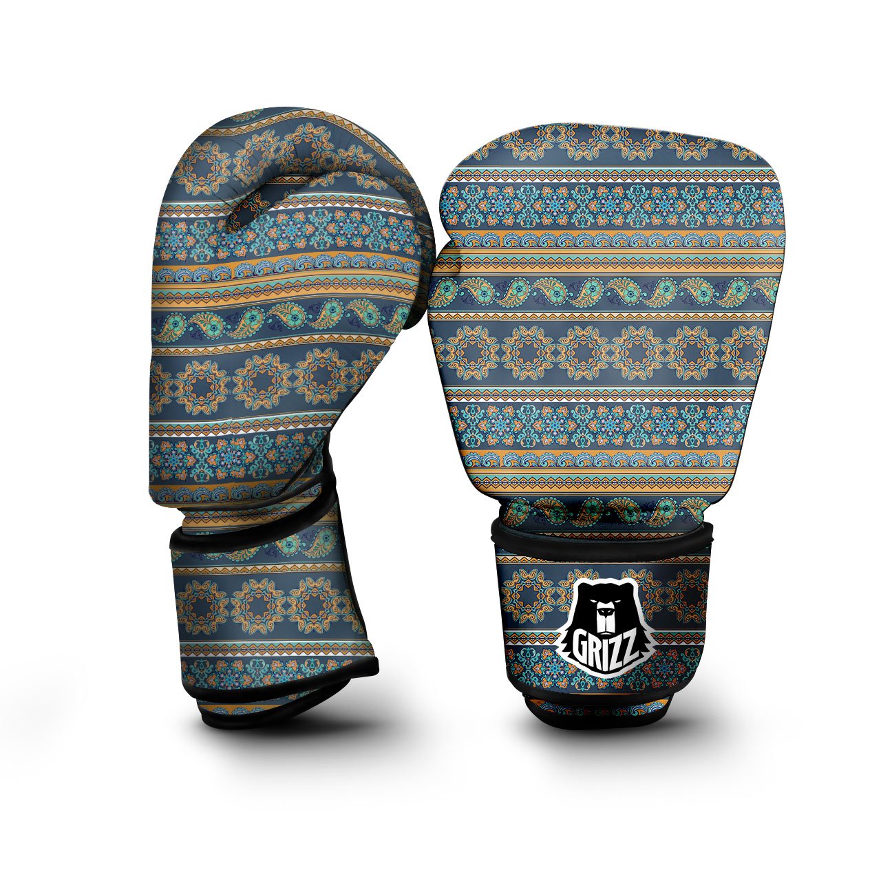 Ethnic Indian Print Pattern Boxing Gloves-grizzshop