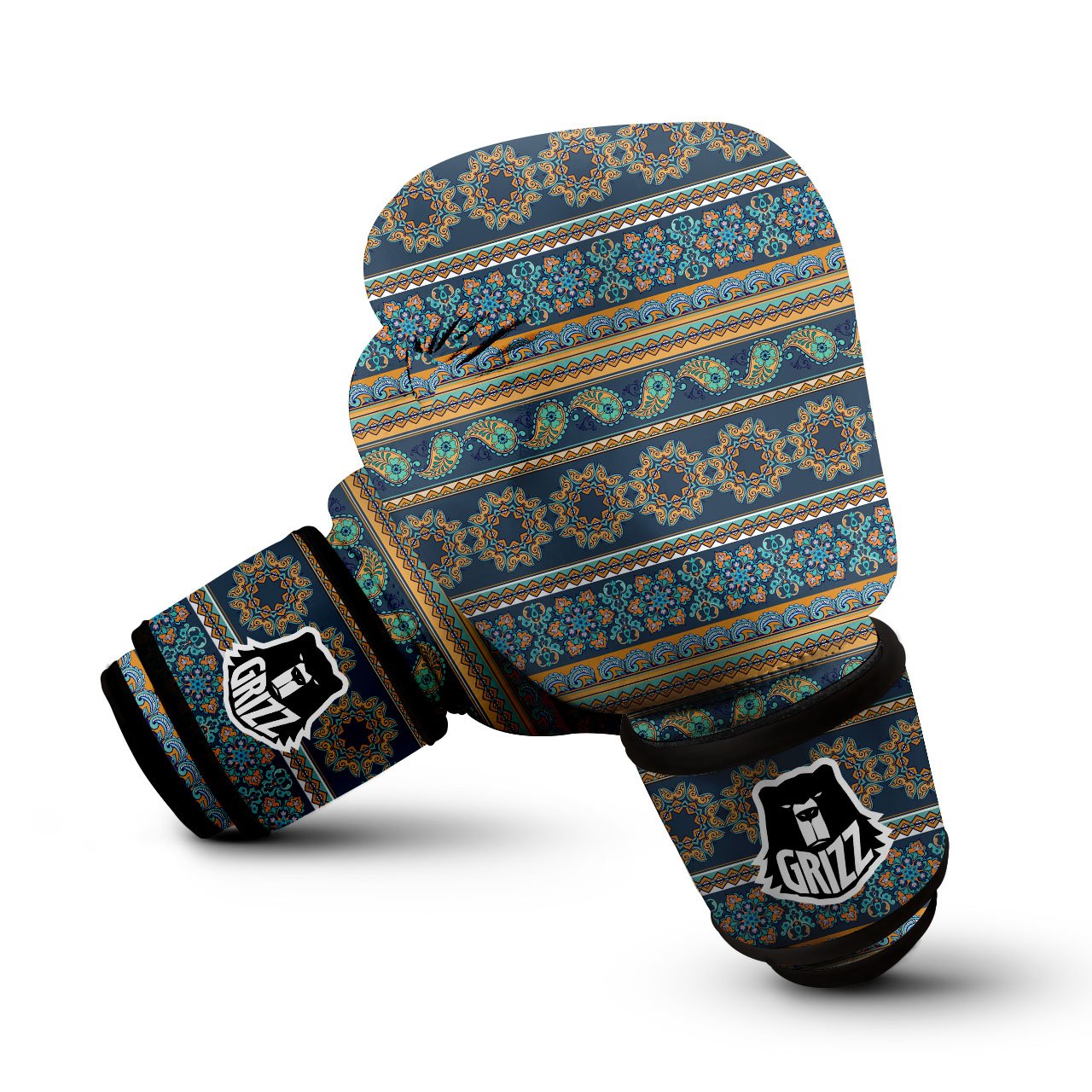 Ethnic Indian Print Pattern Boxing Gloves-grizzshop