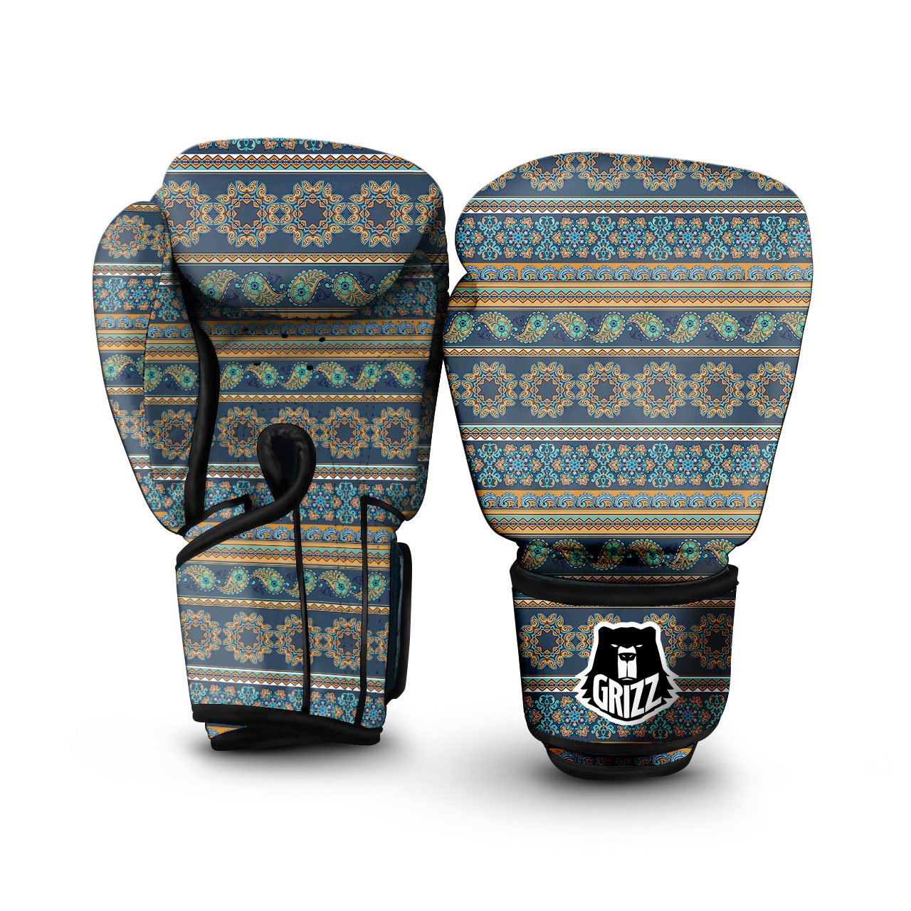 Ethnic Indian Print Pattern Boxing Gloves-grizzshop