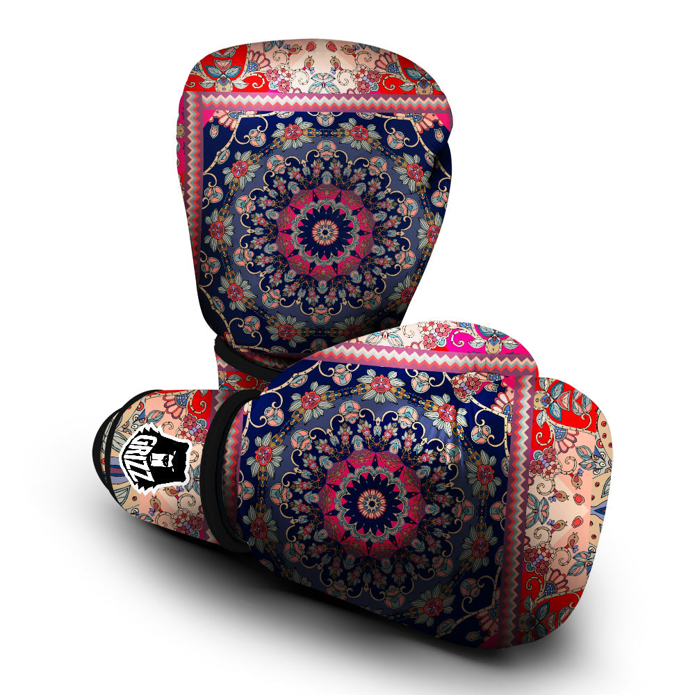 Ethnic Patchwork Square Print Boxing Gloves-grizzshop