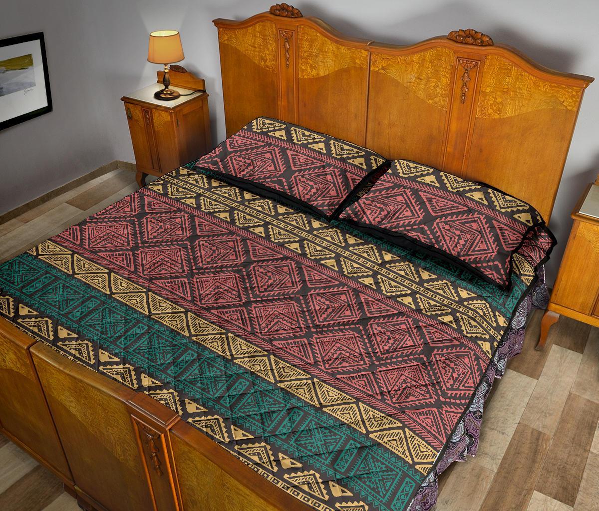 Ethnic Pattern Print Bed Set Quilt-grizzshop