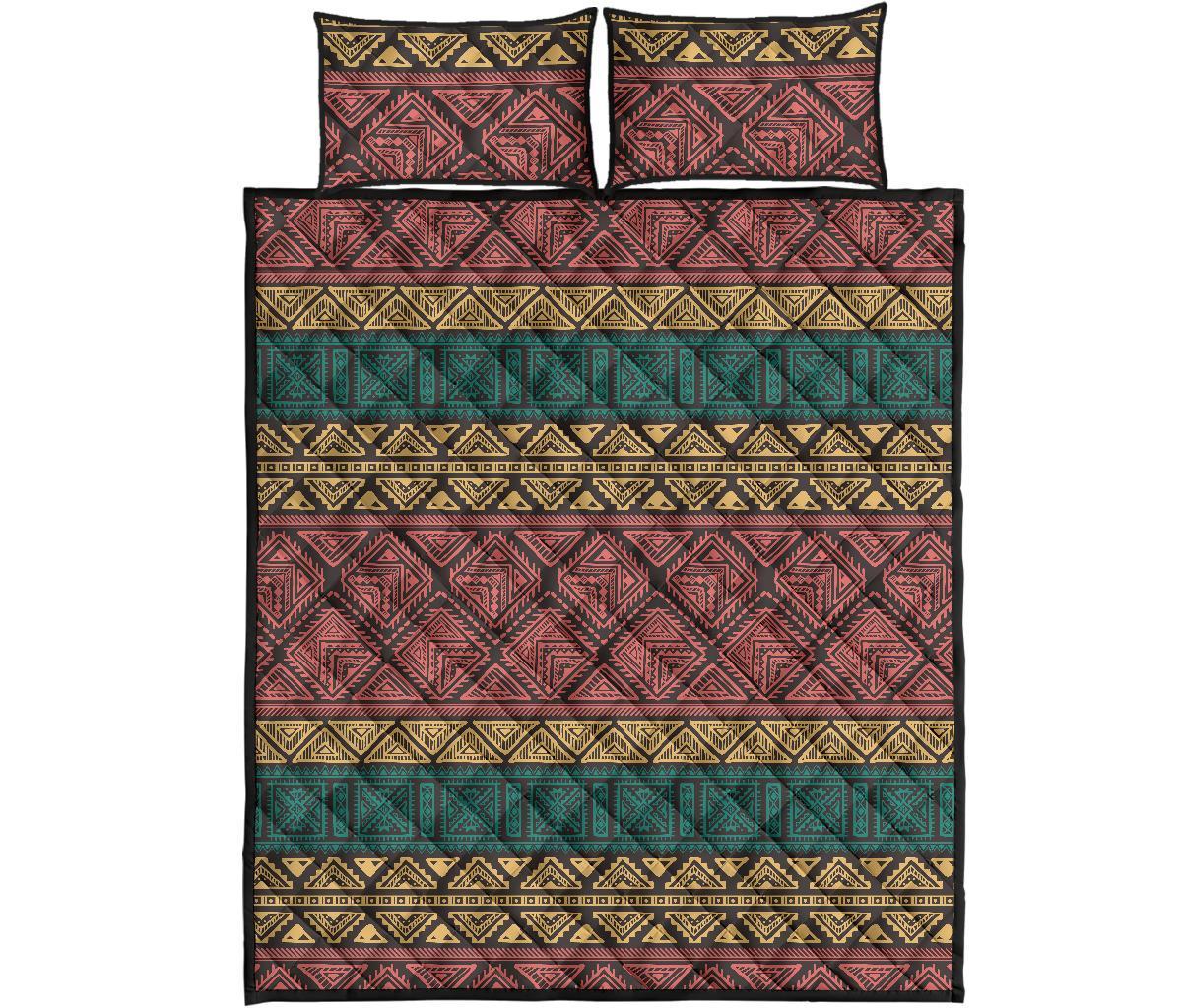 Ethnic Pattern Print Bed Set Quilt-grizzshop