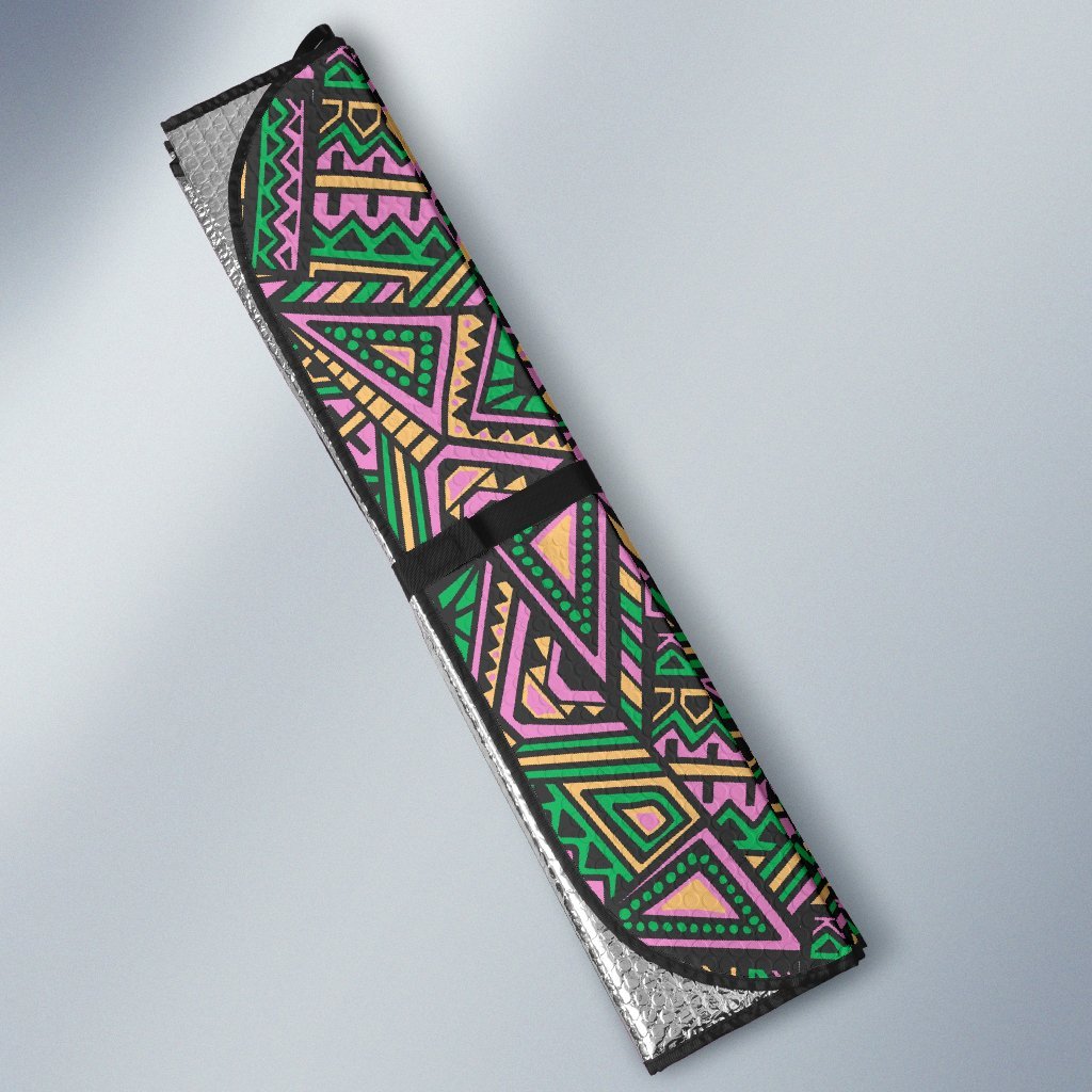Ethnic Pink Print Pattern Car Sun Shade-grizzshop