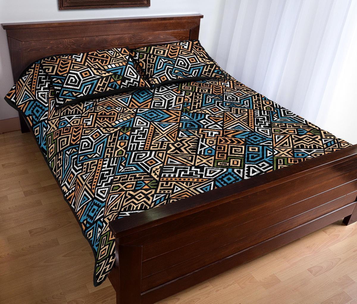 Ethnic Print Pattern Bed Set Quilt-grizzshop